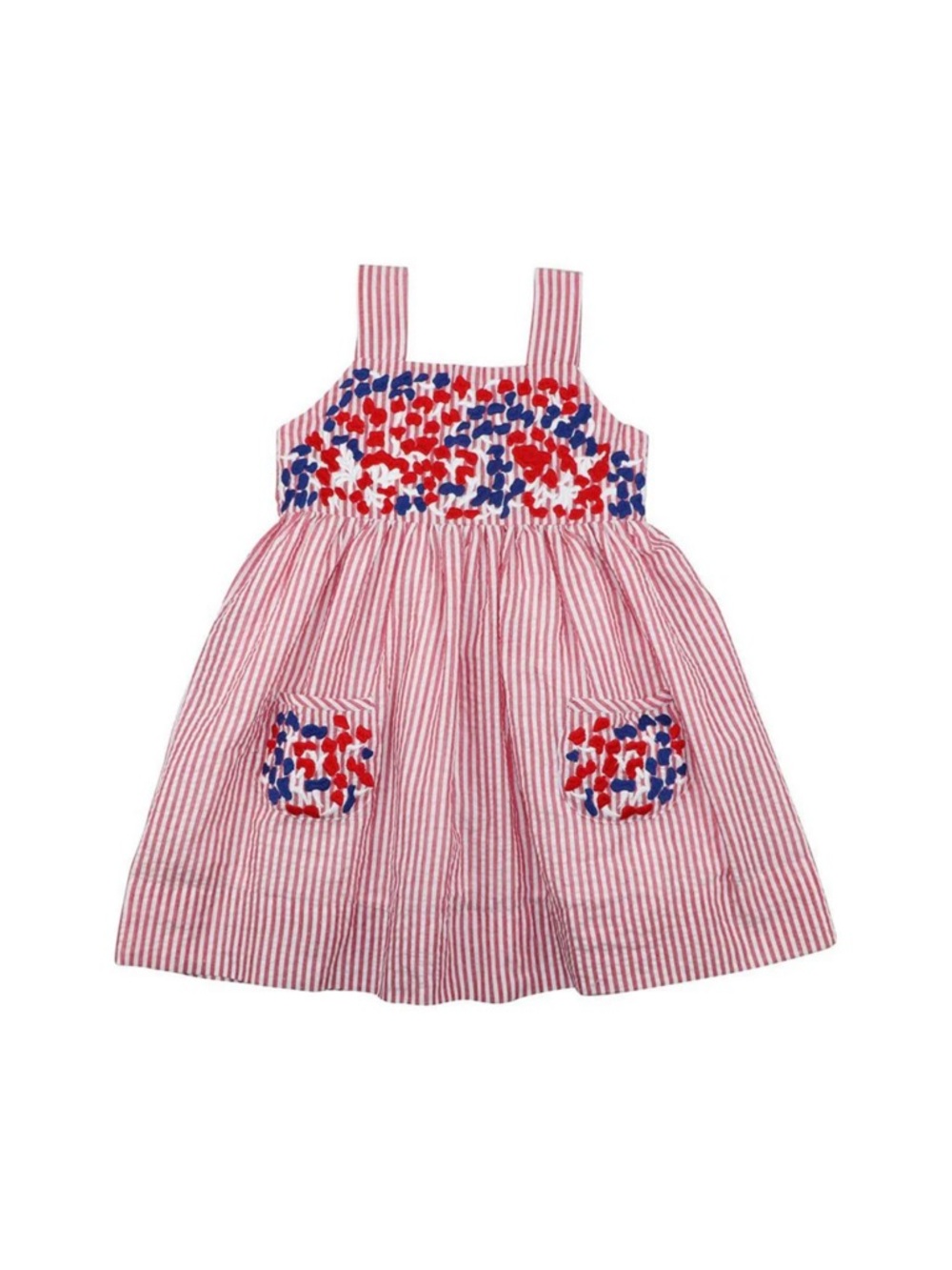 Cecil and Lou - Embroidered Patriotic Seersucker Dress
